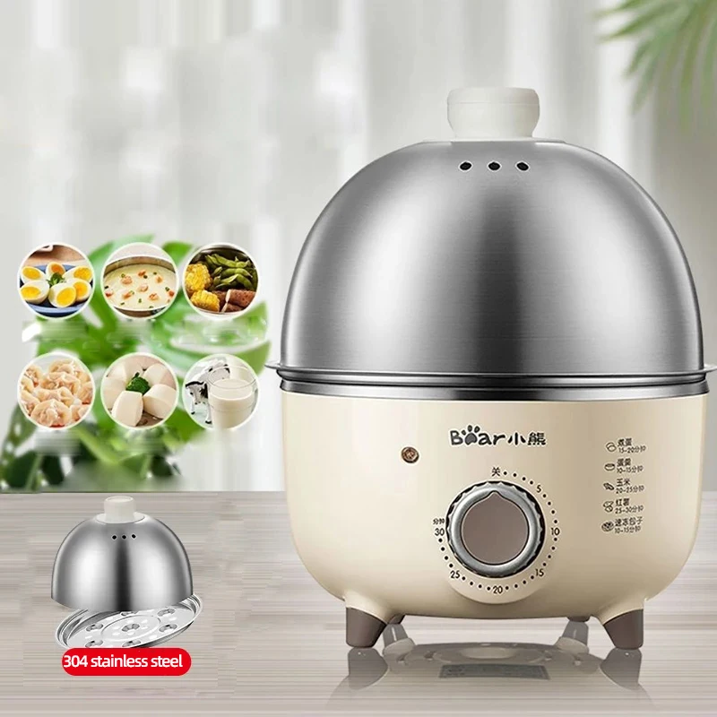 6 Eggs Electric Egg Boiler Egg Custard Steaming Cooker Mini Breakfast  Machine Egg Cookers Portable Steamer Food Warmer 200W