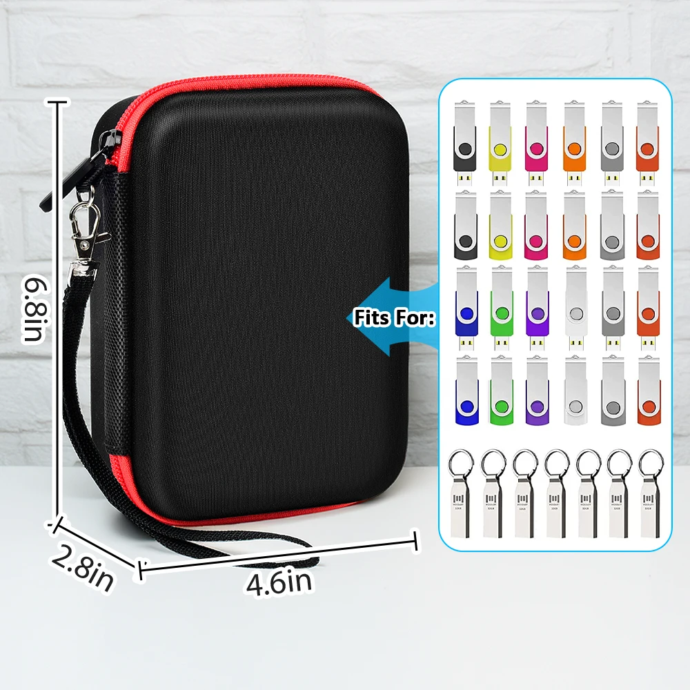 Étui Pour Clé USB, Clé USB, Clé USB, Carte Mémoire, SDXC, SDXC, SDHC, Accessoires électroniques, Sac De Rangement Pour SanDisk/SamData/Samsung/TOPESEL/PNY/Memory Stick/YubiKey, Rouge (boîte
