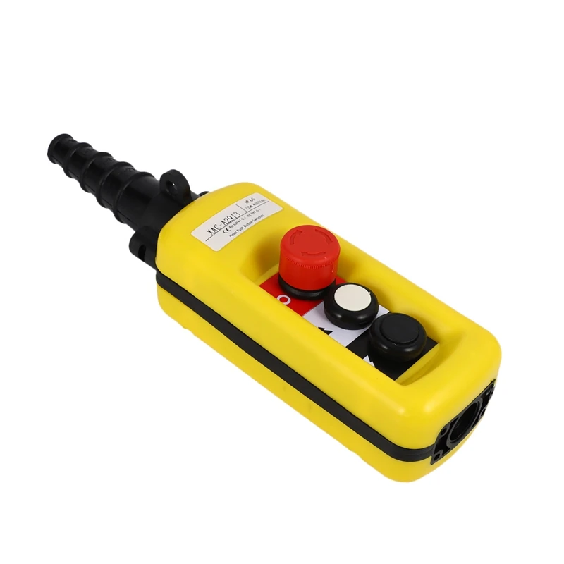 Lift Control Pendant XAC-A2913 Waterproof Handheld Pushbutton Switch With Electric Hoist Handle 2 Buttons With Two Speed And Em