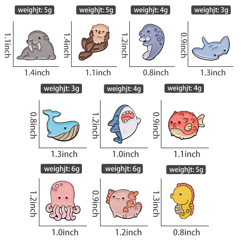 Walhai Katze Oktopus Emaille Pin Damen Accessoires Geschenke für Kinder Großhandel Abzeichen Tier Hüte Rucksäcke individuelle Broschen – Detail 1