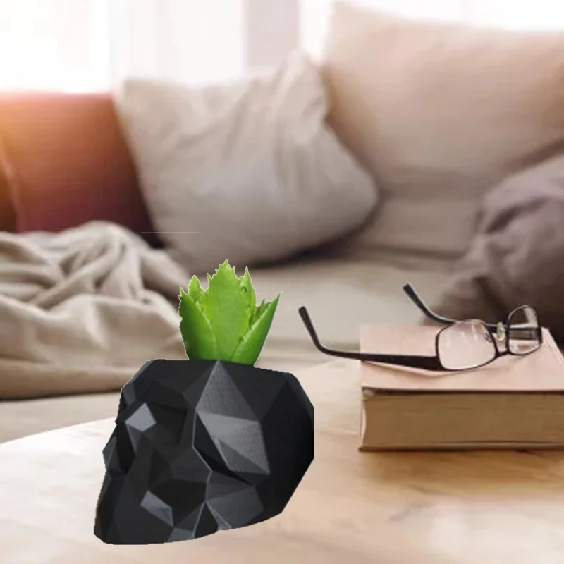 Concrete Flowerpot Mold Skull Pen Holder Mold Cement Container Silicone Mold Succulent Planter Concrete Vase Drop shipping