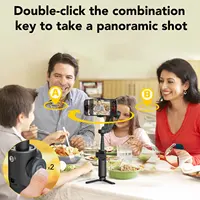 AOCHUAN Smart Gimbal Stabilizer X2 With built-in extension pole and LED display For iPhone and Android Smartphone Gimbal Black - Image 5