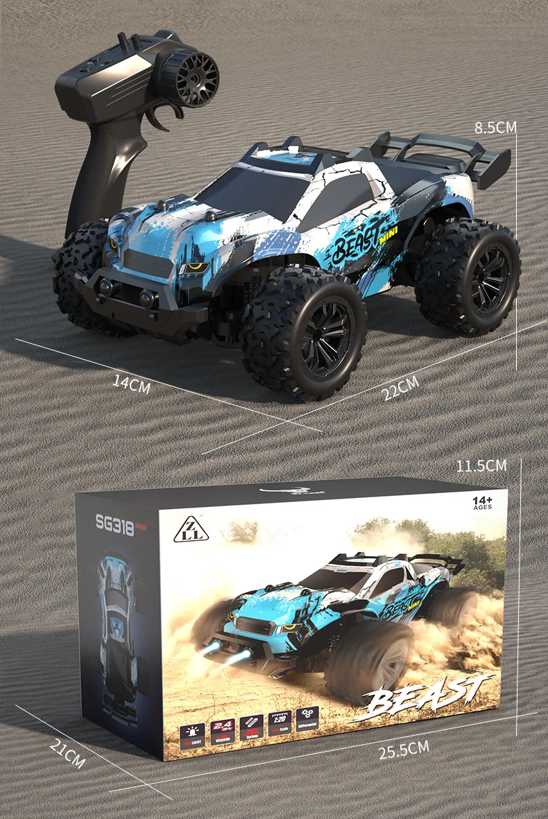 ZLL Beast SG318 PRO Full scale high-speed off-road climbing vehicle 1:20 model monster car remote control car 6