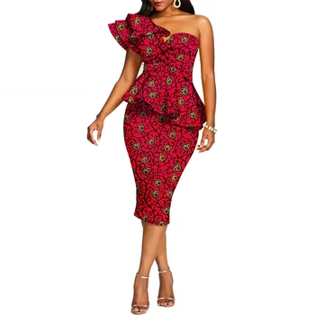 Amaka One Shoulder Off Print Dress