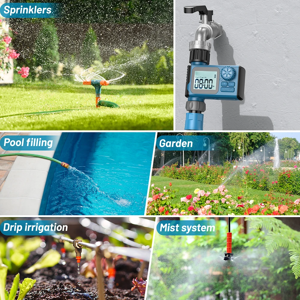 Automatic Sprinkler Timer Intelligent Irrigation Programmer Equipment Waterproof Digital Irrigation Timer for Lawns Yard 4