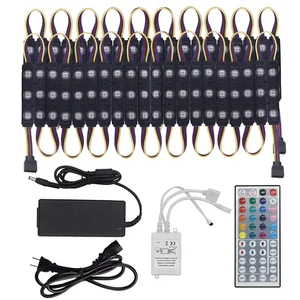 12V LED Module Lights 20PCS with Power Controllor 5050 RGB Waterproof Storefront Business Light  for Advertising Signs Deco