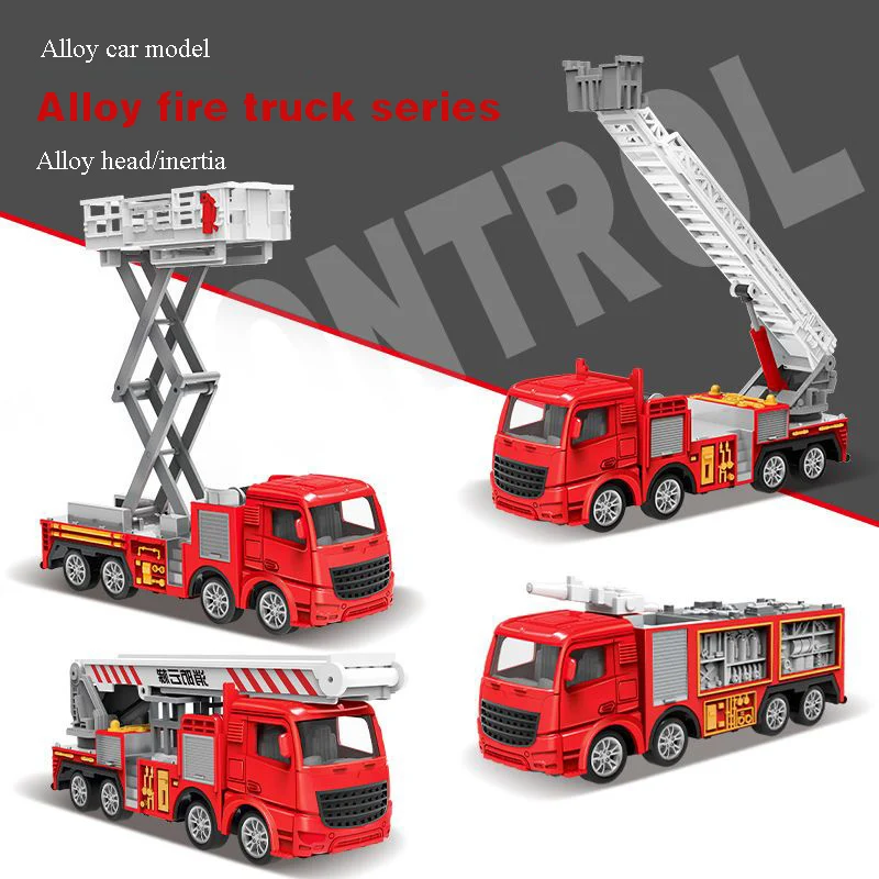 

Inertia Alloy Fire Truck Ladder Climbing Rescue Vehicle Simulation Diecast Car Model Child Toy Boy Gift