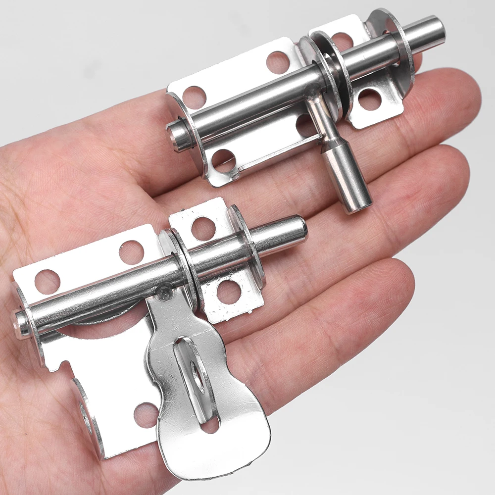 Stainless Steel Door Bolt door latch Solid Sliding Bolts Latch Hasp Hardware Gate Safety Toilet Garden Gate Shed Door Lock Latch Buckle