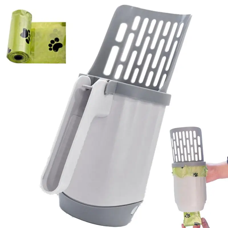 

Cat Litter Scoop Integrated Litter Scooper with Litter Box Removable Deep Shovel and Large Capacity Waste Container Sturdy and