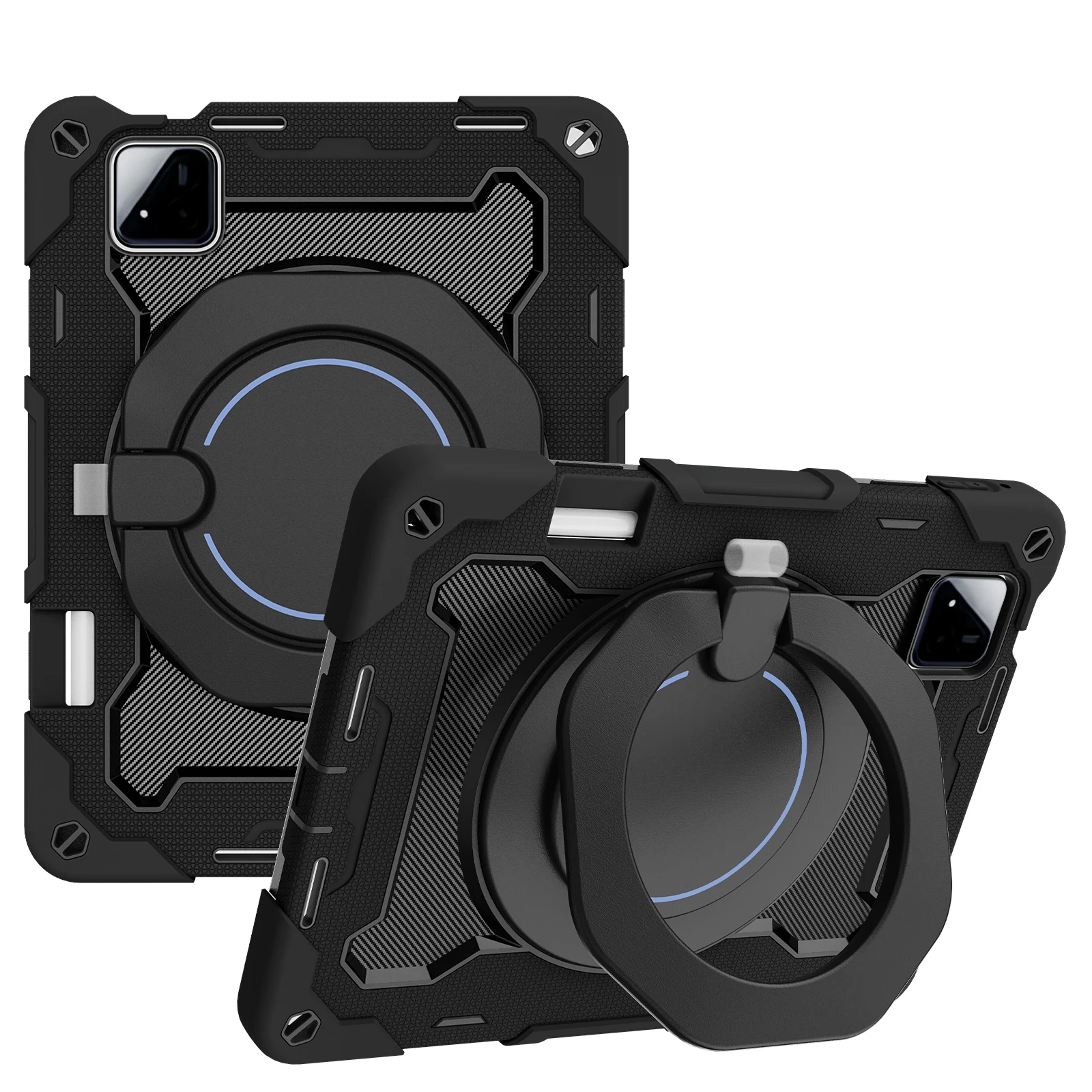 Ultimate 360 Rotatable Heavy Duty Tablet Stand Case with Handle Grip and 3-Layer Shockproof Armor