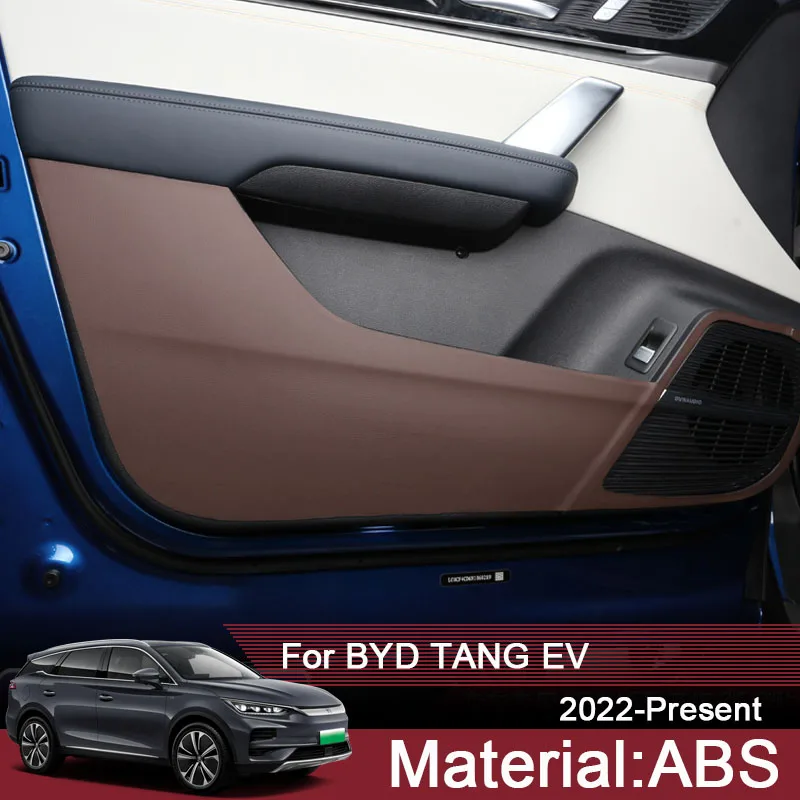 

4PCS Car Door Anti Kick Pad For BYD TANG TAN EV 2022-2025 PU Leather Protection Film Protector Stickers Carbon Trim Accessories
