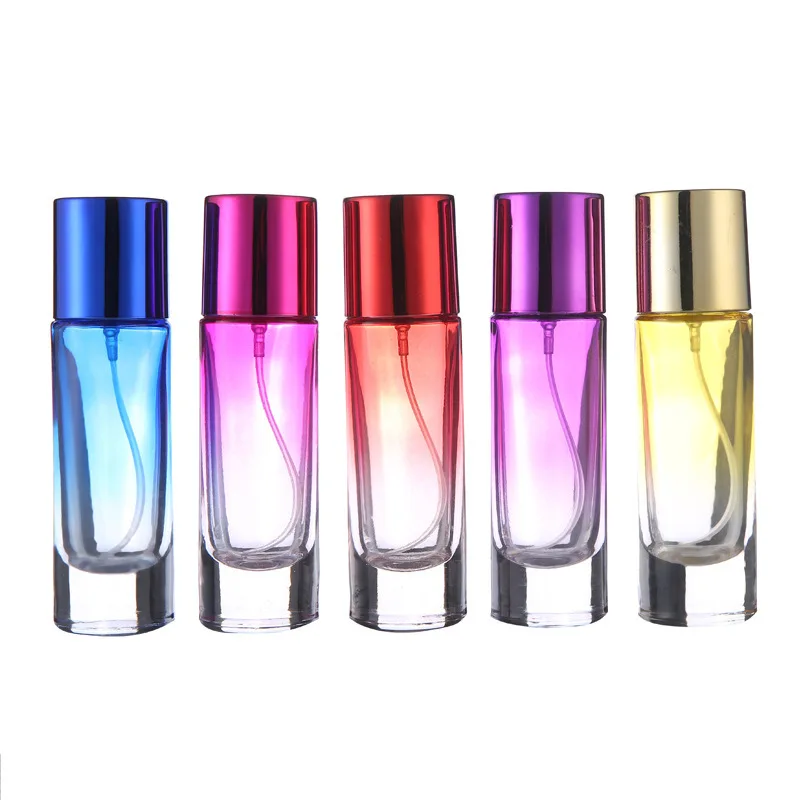 10PCS/LOT Colourful Rounded Glass Perfume Spray Bottle custom logo 10pcs of perfume bottle color sprayed glass bottle round body thickened frosted convenient to carry reusabl
