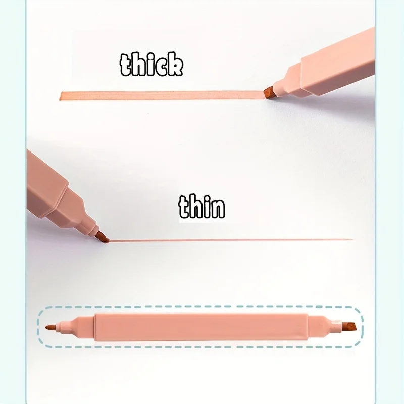 Double Side Highlighter Pens Set Kawaii Colored Manga Markers Pastel Stationery Scrapbooking School Supplies 6 PCS