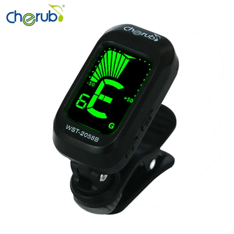 WST-2058B Auto Clip-on Tuner Chromatic Guitar Bass Violin Ukulele C Ukelele D B Bb Flat Tuning LCD Display Backlit Tuner