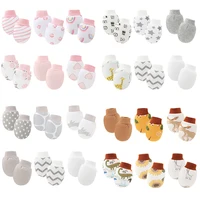 6Pairs/lot Newborn Gloves Protection Face Baby Boy Mittens Soft Cotton Anti-Scratch Gloves Cartoon Printed Girls Infant Supplies 1
