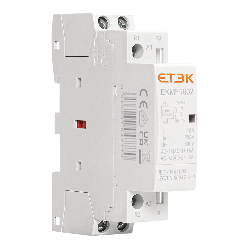 ETEK Din Rail Household Modular AC Contactor 220v Single Phase 2P 2no 2nc 1no 1nc 25A 20A 16A For Automation EKMF