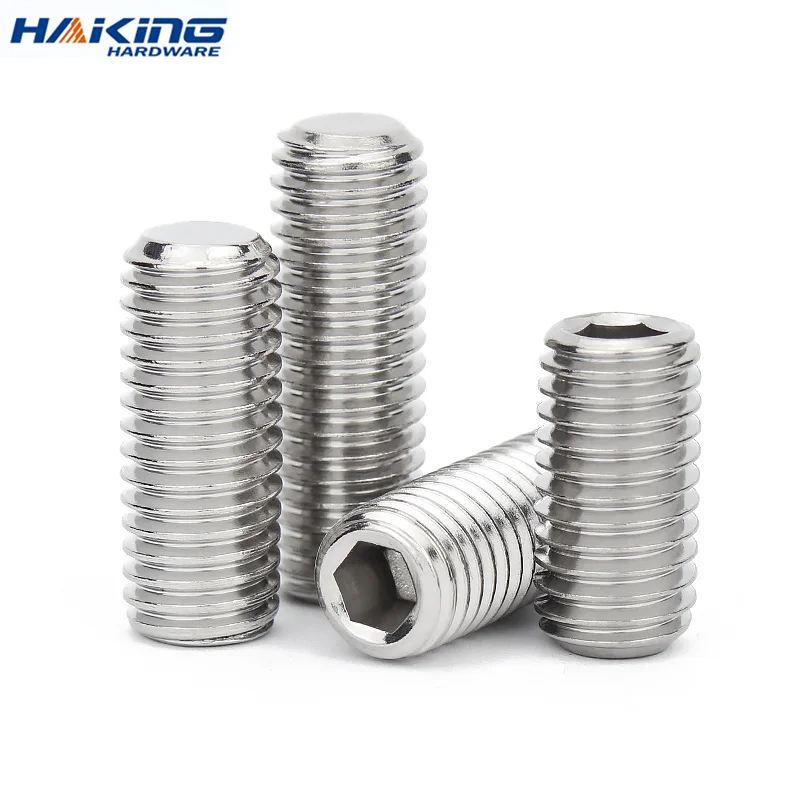 10pcs/lot Hexagon Hex Socket Set Screw Flat Point Allen Head M2 M2.5 M3 M4 M5 M6 M8 M10 M12 M14 M16 Stainless Steel Headless