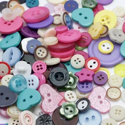 Assorted Mixed Color Resin Buttons for DIY Crafts and Sewing, Pack of 100 (Random mixed)