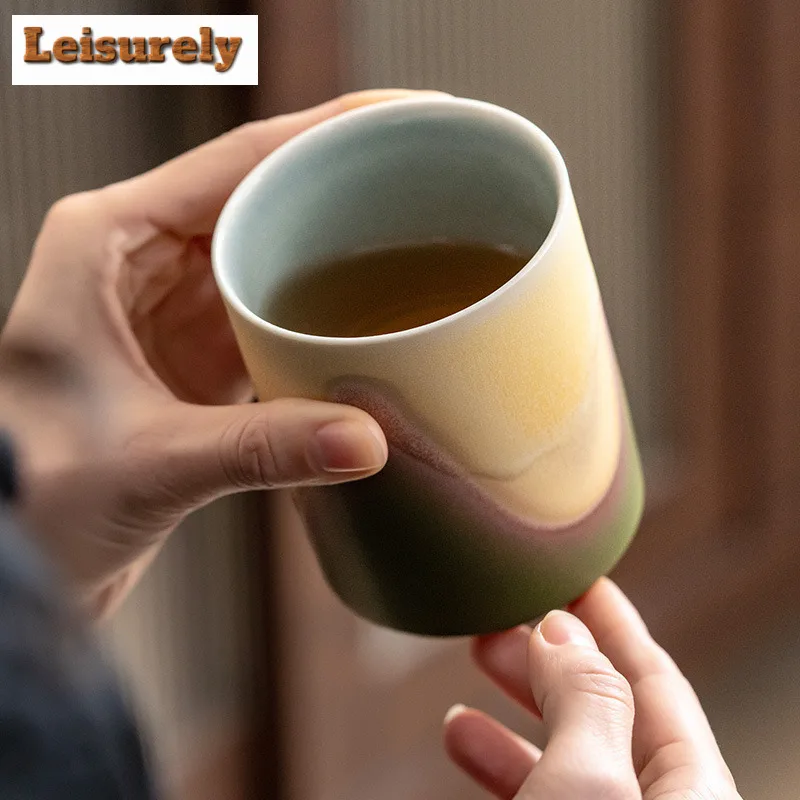 320ml Gradient Color Distant Hills Straight Body Cola Mug Beer Mug Bubble Teacup Cold Hot Water Jug Hand Warmer Cafes Ornaments