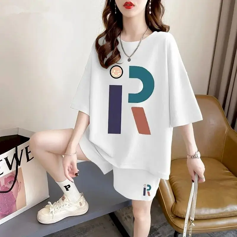【AMI】 Cotton Short Sleeve T-Shirt 【SALE】★追跡/送料込み Cotton T Shirts Sets Women Fashion Letter Printed Loose