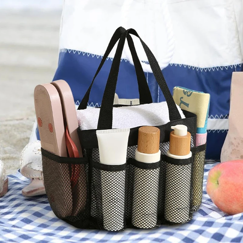 Borsa da doccia in rete, portatile, organizer da bagno, per
