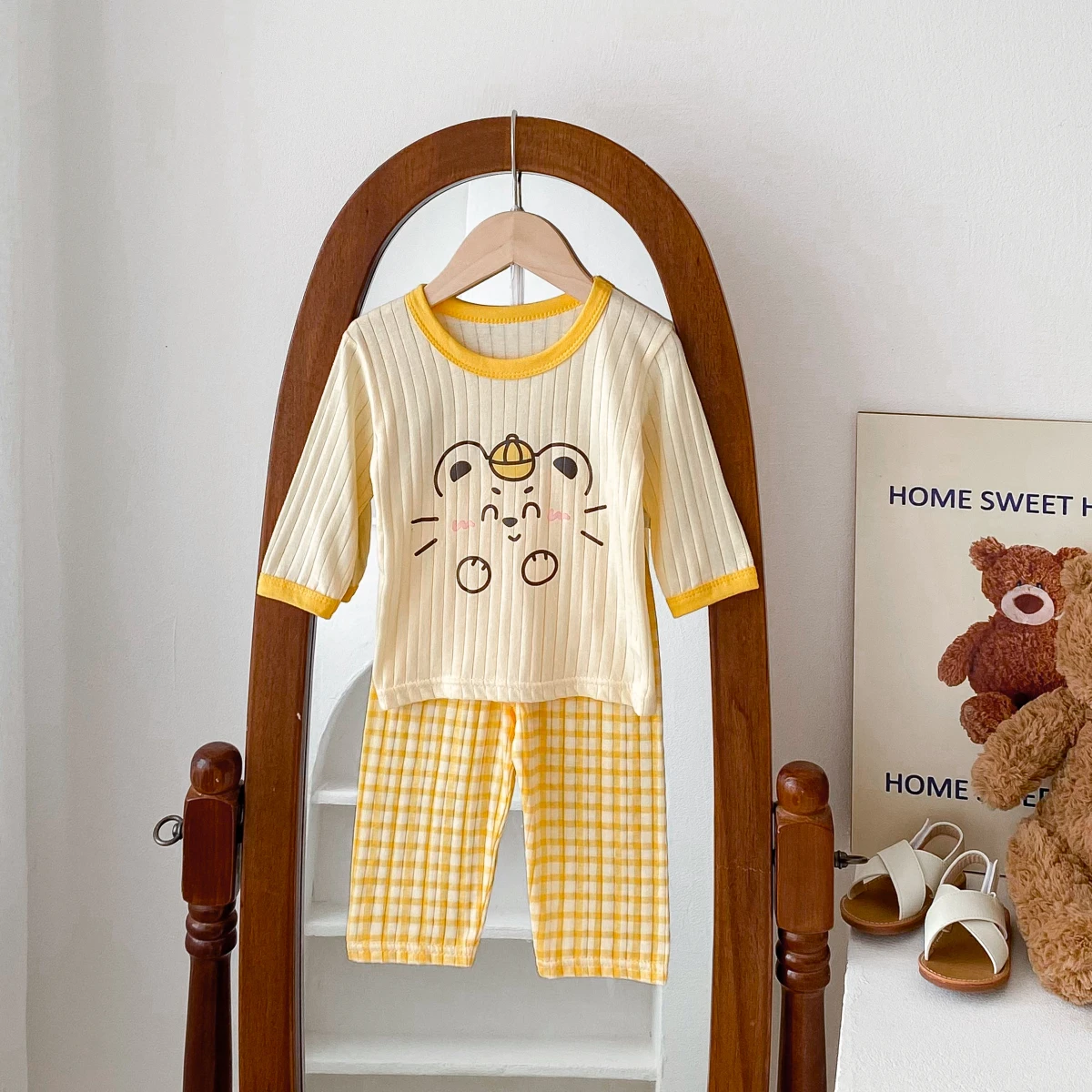 Spring Kids Baby Homewear Set Cute Cartoon Pure Cotton Long Sleeve Top + Pants Children Underwear Pajamas 2pcs 0-10Y kids clothing set girls clothing set kids sweatshirt set boys clothing set