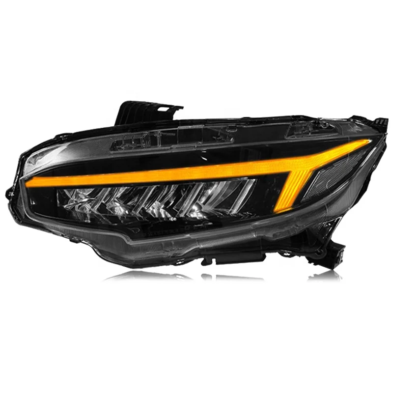 자동차 스타일링 헤드라이트, 시빅 2015-2020 X LED 듀얼 프로젝터 렌즈, 애니메이션 DRL 신호등