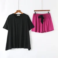 Summer 2026 new ladies casual pajamas suit modal short sleeve shorts women's pajamas thin section loose large size home service - Image 3
