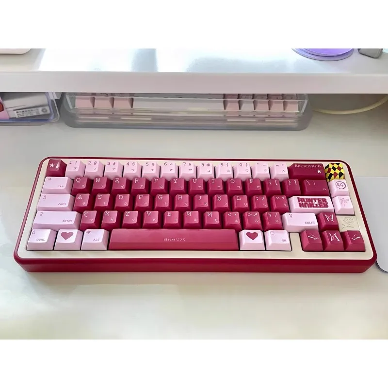 Hunter x Hunter-keycaps Anime dos Desenhos Animados Keycaps Mágico Branco Pbt Dye Subbed Key Caps Hisoka Keycap Perfil Cereja Conjunto - Imagem 3