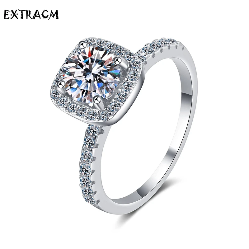 Extracm Original 925 Sterling Silver Platinum Plated D Color Moissanite
