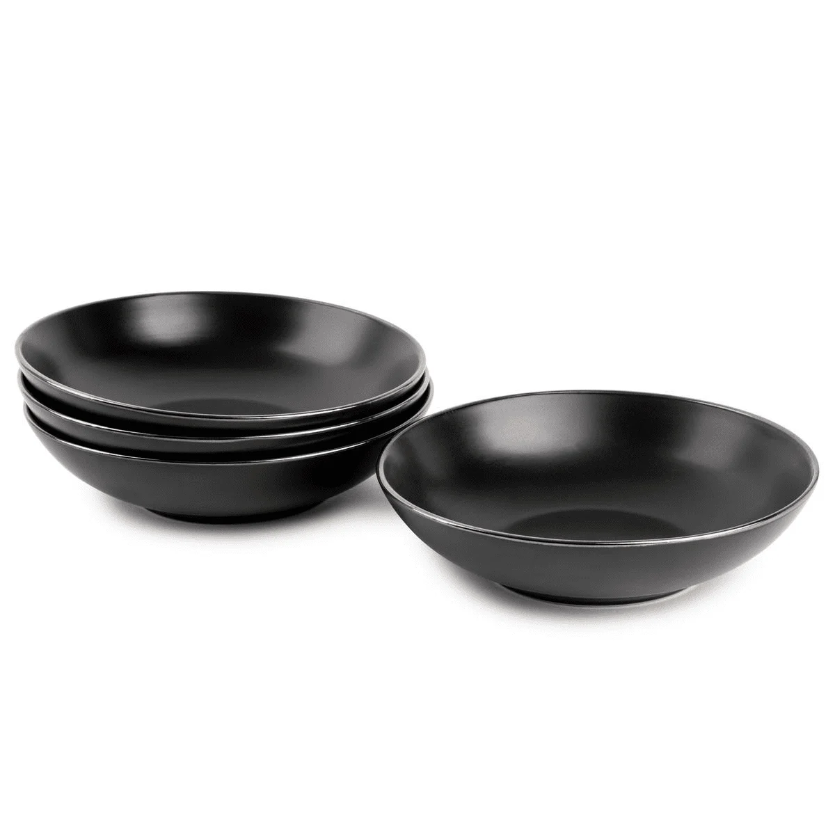 

Thyme & Table Dinnerware Black Onyx Stoneware Round Bowls, 4 Pack