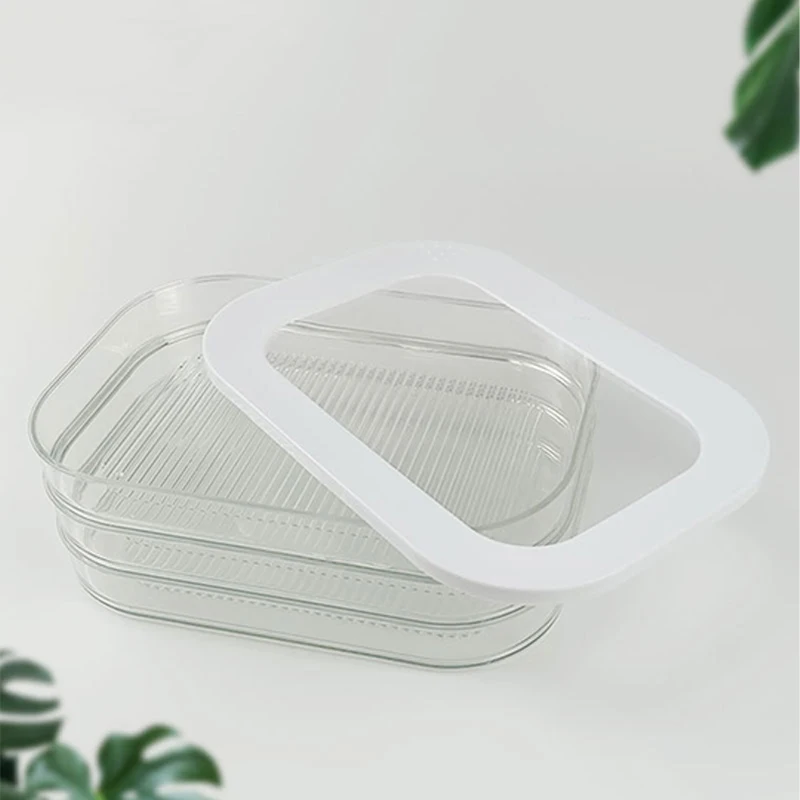 

Refrigerated Crisper With Lid Food-grade Frozen Plastic Crisper Transparent Storage Box For Kitchen Refrigerator Fresh Bowl