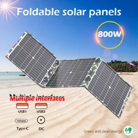 Panneau solaire pliable 800W, chargeur portable 18V, générateur de station d'alimentation à haute efficacité pour voiture, bateau, caravane, camping 6