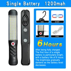 Rechargeable Handheld Portable Work Light with High Brightness and Magnetic Base (Single Battery)