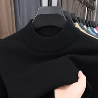 Pull en tricot demi-col roulé pour homme, sweat-shirt à col montant, couleur unie, de marque, décontracté, nouvelle collection automne/hiver 5