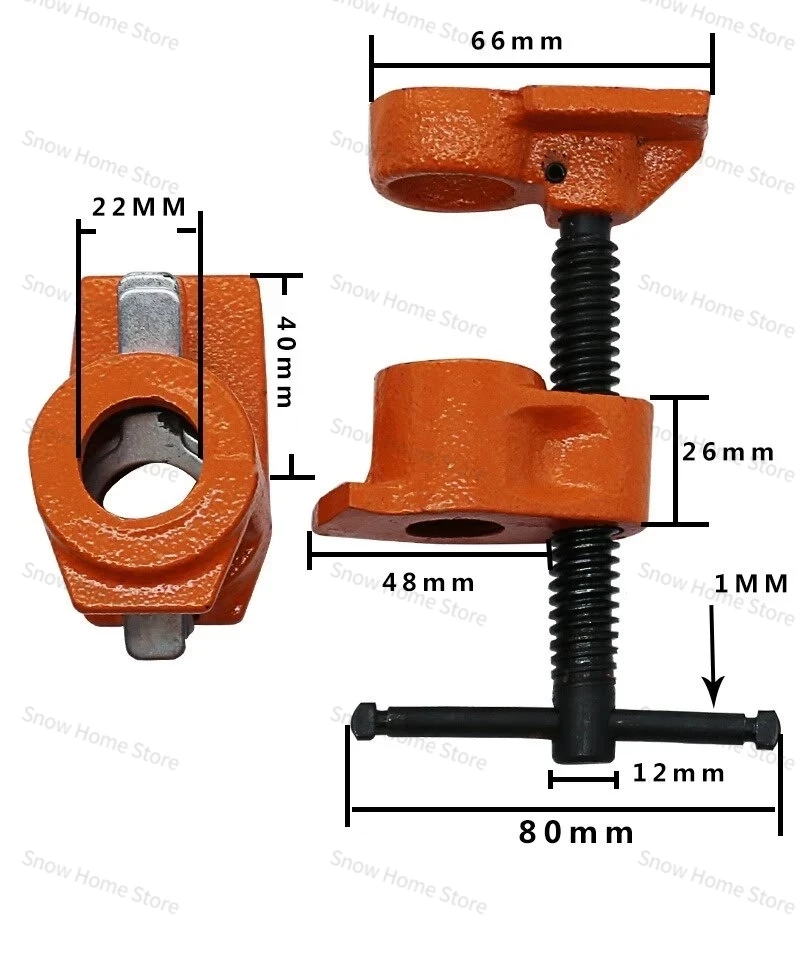 Wood Glue Clamp Tube 1/2 Inch Heavy Duty Pipe Clamp Wood Gluing Clamp