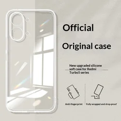 Flexible Durable Clear TPU Phone Case - 360° Soft Transparent Shockproof Cover for Redmi Turbo 5 Max (Clear)