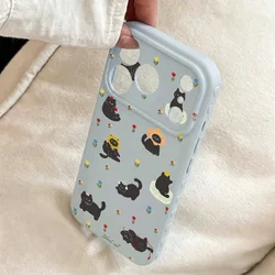 Adorable Cat Soft Silicone Shockproof Phone Case Cover - Galaxy A37 (Blue QB91)