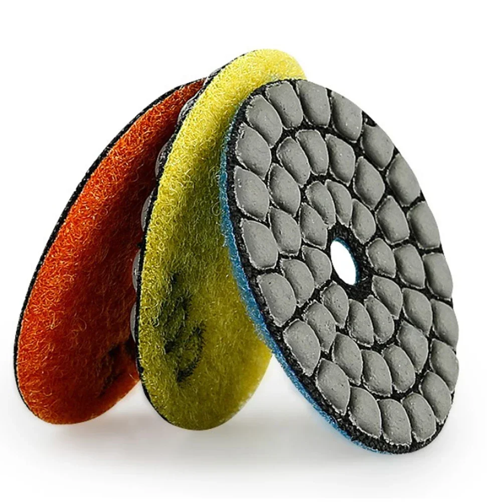 Droog Diamant Polijsten 100mm - 8 stks Grit 50 Polish Pad Kit voor Graniet Marmer Kunstmatige Steen Quartz voor Haakse Slijper SANLEETEK