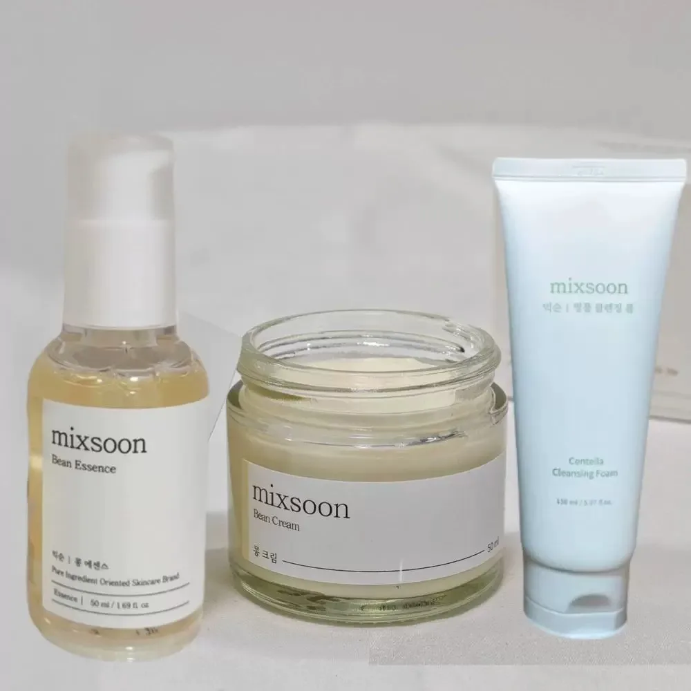 Korean Skincare Essentials Set: Hydrating Cream, SPF50 Sunscreen, Cleanser, and Brightening Serum for Nourishing & Smoothing Skin