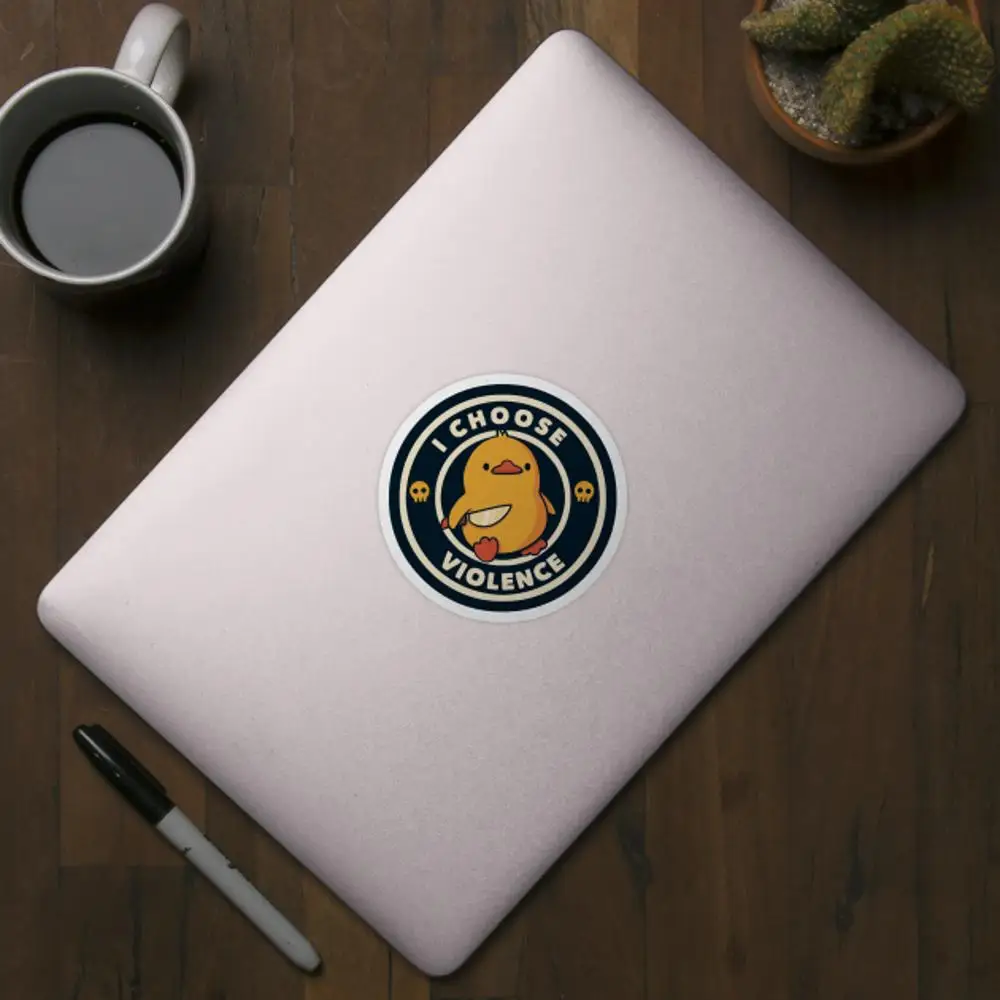 Decorative Stickers Computer Stickers Computer Decoration Keyboard Shortcut Sticker I Choose Violence Funny Duck By Tobe Fonseca Sticker For Laptop Decor Bedroom Car Cute Cartoon Art Fashionable Public Suitcase