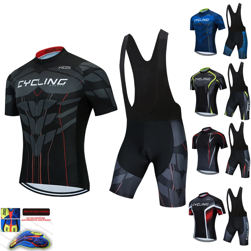 2024 Maglia Da Ciclismo Set Da Uomo Abbigliamento Da Ciclismo Estivo Tuta Da Bici Da Corsa Su Strada Mtb Pantaloncini Da Bicicletta Da Donna Teleyi