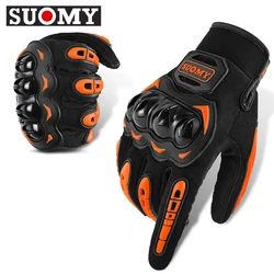Orange Summer Touch Screen Motorcycle & Cycling Full Finger Gloves for Men & Women - M to XXL (Orange)