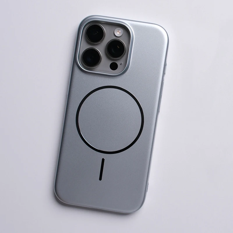 Sleek Titanium Magnetic Shockproof Case - Matte Finish