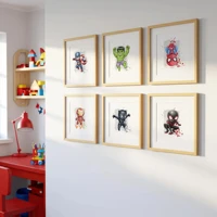 ⁦لوح جدارية كانفاس فنية بألوان مائية للأبطال الخارقين (سبايدرمان، آيرون مان، هالك ) | Watercolor Superhero Canvas Wall Art Poster (Spider-Man, Iron Man, Hulk )⁩ - الصورة ⁦5⁩