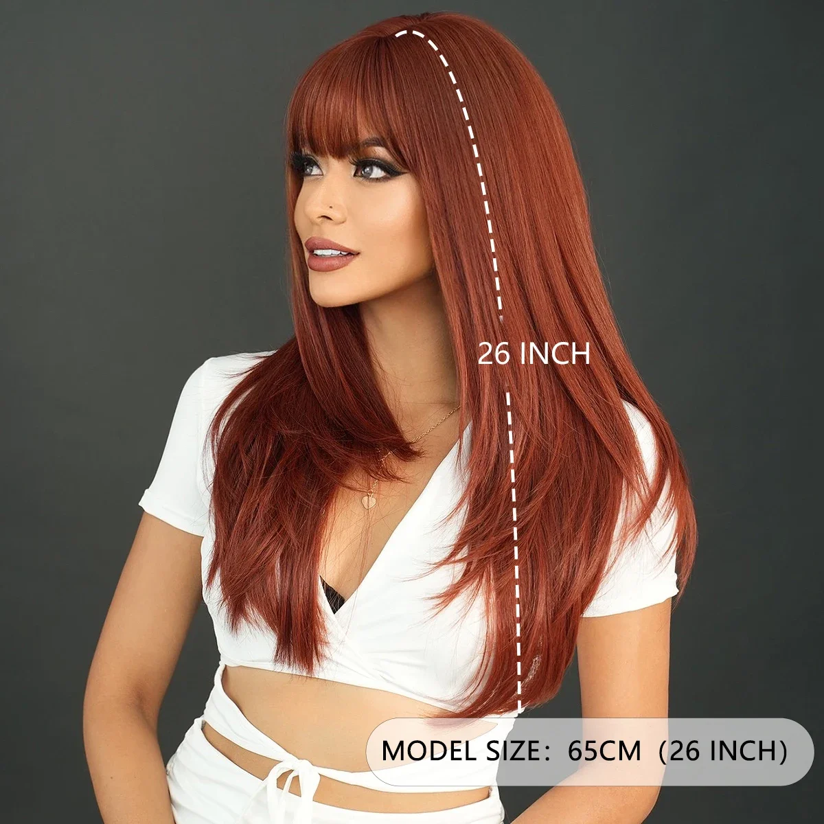 NAMM Long Straight Wig Deep Orange Wigs For Women Daily Cosplay Synthetic Fluffy Lavender Synthetic Wig Heat Resistant Wear