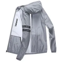 Vêtements de protection solaire d'été pour hommes, veste à capuche imperméable et à séchage rapide pour le vélo, grande taille, coupe-vent fin pour la randonnée 2