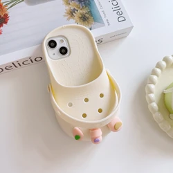 3D Funny Exposed Toes Beach Shoes Phone Case - Summer Slippers Soft Silicone Shockproof Cover - iPhone 12 Pro Max (White)