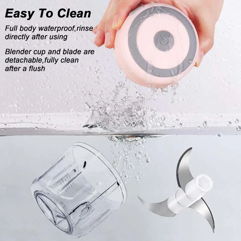 250/100ML Garlic Mincer USB Charging Powerful Mini Electric Garlic Chopper Portable Garlic Crusher Kitchen Food Chopper Unisex