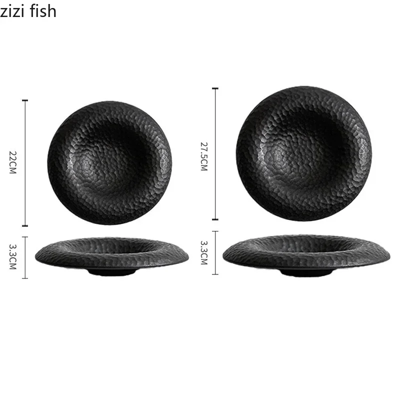 Solid Color Creative Texture Ceramic Deep Plate Dessert Plate Salad Pasta Plates Molecular Cuisine Specialty Tableware